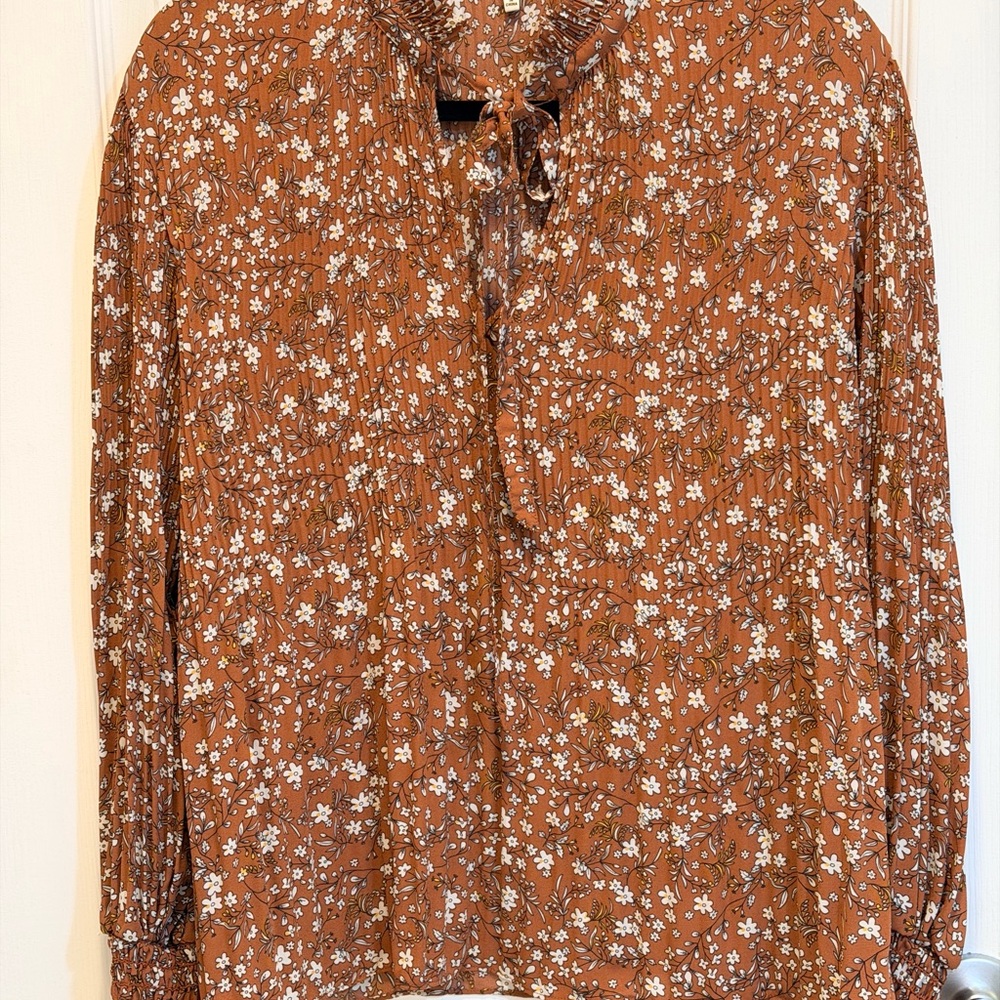 Max Studio Floral Brown Women's Top